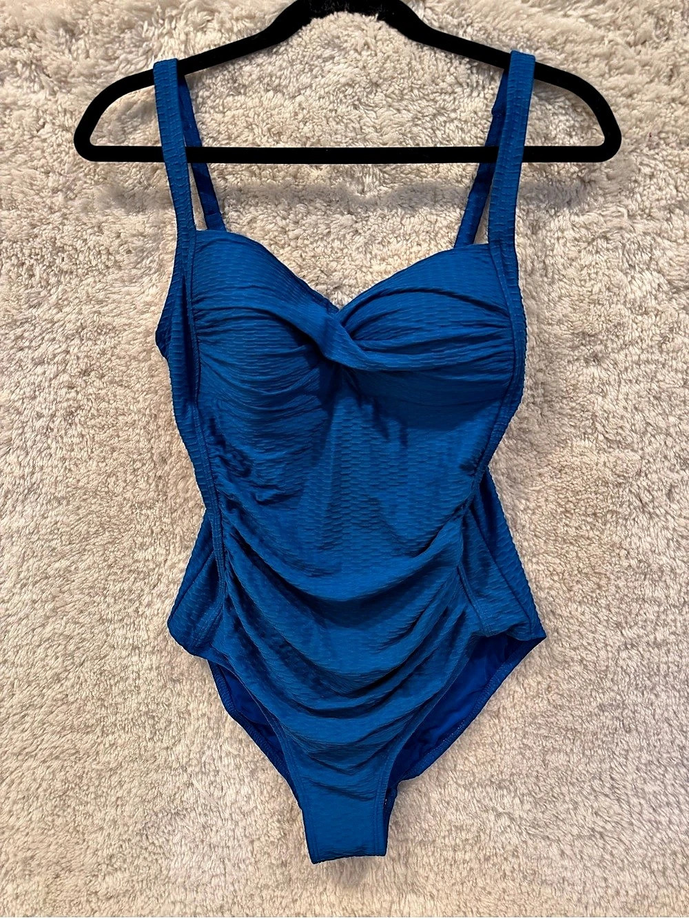 CUPRIM Ruched One-Piece Swimsuit in Blue Size 12 Like New